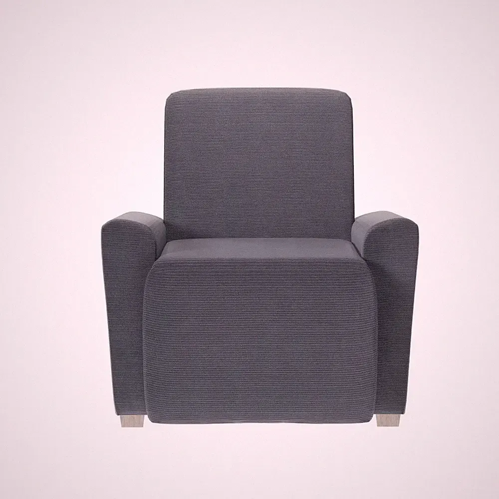 4pc Chenille Stretch Recliner Slipcover Cadet Blue - Zenna Home