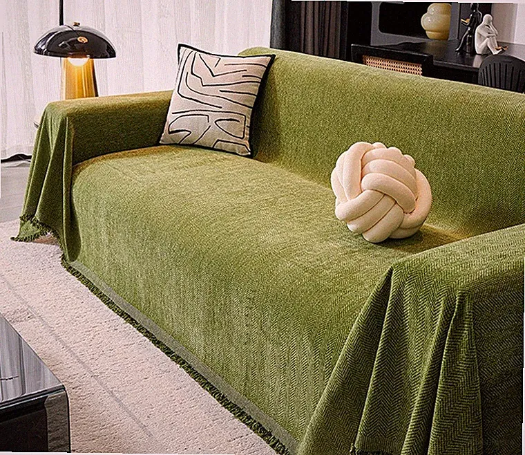 Chenille Sofa Cover Cool Refreshing Couch Throw Blanket Multi Colour