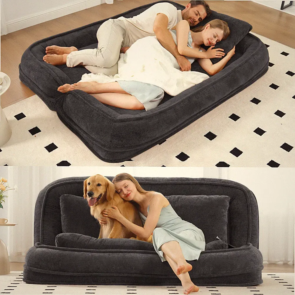 Folding Loveseat Sleeper Chair Bed Floor Sofa Couch 5 Reclining Positions Large