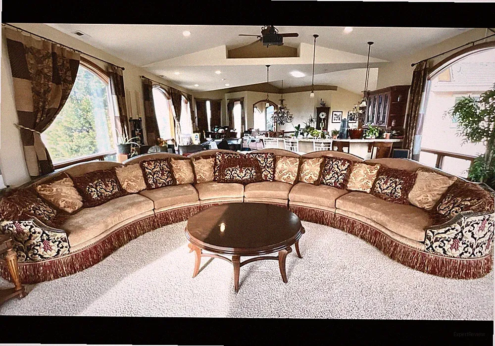 Large Curved Sectional Sofa Custom Couch w/ Matching Pillows Modern Luxury