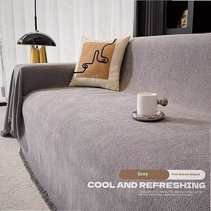 Luxury Chenille Herringbone Throws for Couch Sofa Covers 3 Seater Recliner Decor