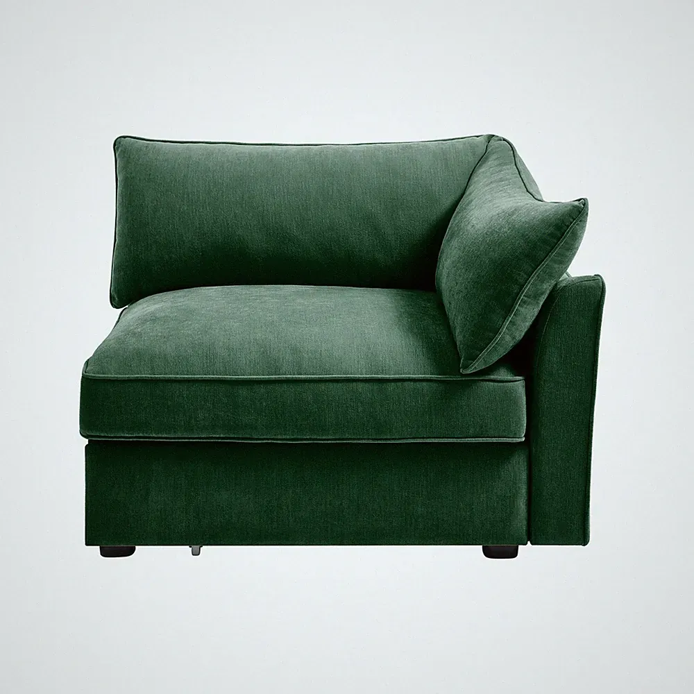 Modern Green Chenille 1-Seat Recliner Sofa with Storage, Linen Velvet