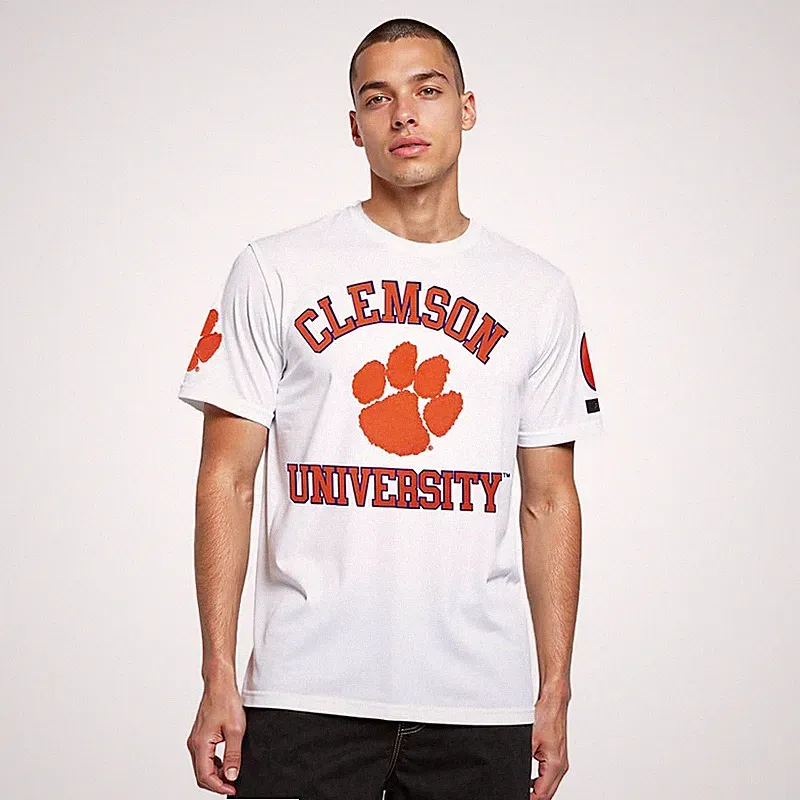 New Listing Pro Standard Mens Clemson University Classic Chenille Short Sleeve Tee White S
